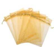 🎁 kupoo 100 pack gold organza drawstring gift bags: ideal for parties, games, and weddings! logo