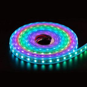 img 4 attached to 🌈 5m/16.4ft FAVOLCANO WS2811 LED Light Strip with 300 programmable and individually addressable LEDs, RGB 5050 LED Rope Waterproof IP67 Black PCB