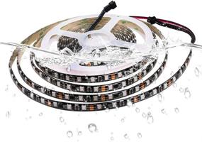 img 1 attached to 🌈 5m/16.4ft FAVOLCANO WS2811 LED Light Strip with 300 programmable and individually addressable LEDs, RGB 5050 LED Rope Waterproof IP67 Black PCB