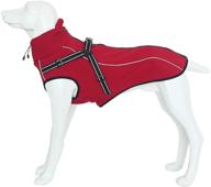 🐾 stay stylish and safe: petilleur dog jacket with harness for medium and large dogs (l, red) логотип