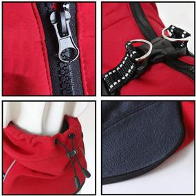 img 1 attached to 🐾 Stay Stylish and Safe: Petilleur Dog Jacket with Harness for Medium and Large Dogs (L, Red)