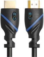 🔌 high speed hdmi cable male to male with ethernet black (50ft/15.2m) cne50824 - supports 4k 30hz, 3d, 1080p, audio return logo