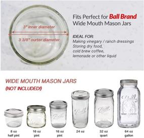 img 2 attached to 🍶 Набор из 4 штук крышек для стеклянок с широким горлом "Mason Jar Flip Cap" - Герметичное уплотнение и не течет, удобный лейка