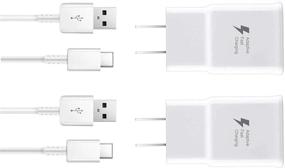img 4 attached to 🔌 White Adaptive Fast Charger Kit by ChiChiFit - 2 Pack Travel Charging Adapter with 2 Type-C USB Data Cables for Samsung Galaxy S8/S9/S10 Plus/note8/9 and More