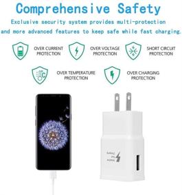 img 1 attached to 🔌 White Adaptive Fast Charger Kit by ChiChiFit - 2 Pack Travel Charging Adapter with 2 Type-C USB Data Cables for Samsung Galaxy S8/S9/S10 Plus/note8/9 and More