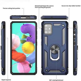 img 3 attached to 📱 LeYi Samsung Galaxy A51 Case (Not Fit A51 5G) with [2 Pack] Tempered Glass Screen Protector, [Military-Grade] Protective Phone Case + Car Ring Holder Kickstand for Samsung A51, Blue