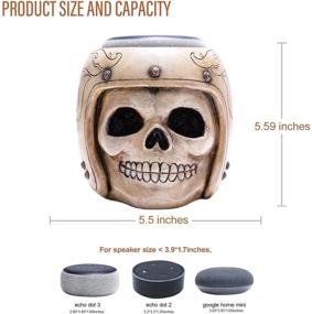 img 3 attached to POLÈNE Echo Dot Stand Holder for 3rd Generation Smart Speaker - Skull Statue Crafted, Perfect for Home, Office, Living Room Decorations