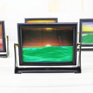 🖼️ xiyuan green moving sand picture with spinning base - glass crafts sand 3d quicksands painting ornaments, posters & prints logo