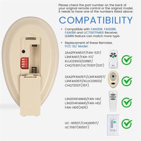 img 2 attached to Eogifee 35T Ceiling Fan Remote Control with Adjustable 3 Speed and Light 🌀 Dimmer - Replacement for Harbor Breeze, Compatible with KUJCE9603, FAN35T, L3HFAN35T, FAN-53T, FAN-11T, L3HFAN35T1, FAN-35T1