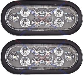 img 4 attached to [ALL STAR TRUCK PARTS] Oval Sealed 10 LED White/Clear Turn Backup Reverse Kit With Light