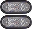 [all star truck parts] oval sealed 10 led white/clear turn backup reverse kit with light logo