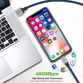 img 1 attached to 🔌 3Pack 6ft DABUSTAR Nylon Braided iPhone Charger - Fast Charging Lightning Cable with High Speed Data Sync - Compatible with iPhone 13/12/11 Pro Max, XS Max, XR, X, 8, 7 Plus, 6S, iPad Mini, Air
