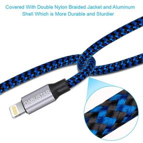 img 3 attached to 🔌 3Pack 6ft DABUSTAR Nylon Braided iPhone Charger - Fast Charging Lightning Cable with High Speed Data Sync - Compatible with iPhone 13/12/11 Pro Max, XS Max, XR, X, 8, 7 Plus, 6S, iPad Mini, Air