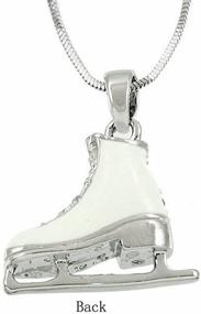 img 1 attached to 🌟 Glamorous Silver Tone Ice Skate Figure Skater Crystal Pendant Necklace - Perfect for Girls, Teens, and Women