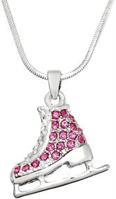 img 2 attached to 🌟 Glamorous Silver Tone Ice Skate Figure Skater Crystal Pendant Necklace - Perfect for Girls, Teens, and Women