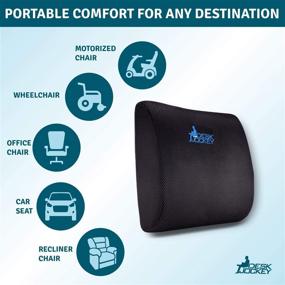 img 3 attached to Подушка для поясницы Desk Jockey Lumbar Pillow: Премиум память Orthopedic решение для облегчения боли в нижней спине в автомобилях и офисных креслах