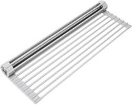 🔥 surpahs over the sink multipurpose roll-up dish drying rack (warm gray, large) - efficient kitchen organizer for space-saving drying and prep логотип