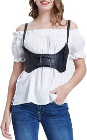 img 1 attached to Womens Leather Steampunk Underbust Corset Women's Clothing and Lingerie, Sleep & Lounge