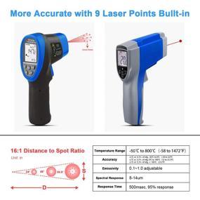 img 2 attached to 🌡️ HOLDPEAK HP985C APP Thermometer - Non-Contact Temperature Testing, Measuring & Inspection