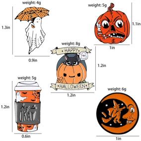 img 3 attached to 🎃 Yiphates Halloween Enamel Pin Set - Moon Ghost, Pumpkin, and Umbrella Brooches- Cute Pins for Backpacks, Hats, and Halloween Costume Decoration