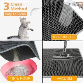 img 1 attached to Topcovos Cat Litter Mat - Double Layer Honeycomb Design, 24x18 Inch, EVA Phthalate Free Kitty Litter Mat for Floor, Easy Clean Scatter Control, Efficient Litter Trapping Mat