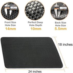 img 3 attached to Topcovos Cat Litter Mat - Double Layer Honeycomb Design, 24x18 Inch, EVA Phthalate Free Kitty Litter Mat for Floor, Easy Clean Scatter Control, Efficient Litter Trapping Mat