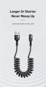 img 2 attached to 🔌 Высококачественный [2 Pack] Антизапутывающийся кабель от Mcdodo - LED катушечный шнур - Нейлоновая оплетка - 6FT/1.8M - Быстрая синхронизация и зарядка данных через USB - Совместим с новыми моделями телефонов, список ниже