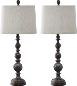 img 1 attached to 🪔 Vintage USB Table Lamps Set of 2 for Living Room & Bedroom – OYEARS Resin Retro Lamp (Brown310)