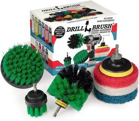 img 4 attached to Efficient Drillbrush Cleaning Supplies: Brush Drill Attachment Kit with Drill Brush 🔧 Pads for Kitchen, Oven Rack, and Power Cleaning - Cordless Rotary Drill Brush Scrubber