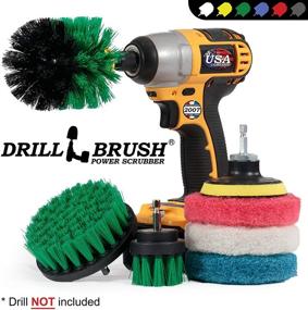 img 1 attached to Efficient Drillbrush Cleaning Supplies: Brush Drill Attachment Kit with Drill Brush 🔧 Pads for Kitchen, Oven Rack, and Power Cleaning - Cordless Rotary Drill Brush Scrubber