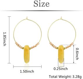 img 3 attached to 🌸 Flechazo Stainless Bohemian Round Hoop Earrings Women with Pink CZ Turquoise Beads - 18K Gold Plated, Hypoallergenic Cross Dangle Drop Earrings for Women, Stainless Steel