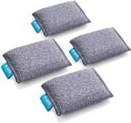 🧽 e-cloth non-scratch scrubbing pads - gentle kitchen scrub sponges, gray (4 pack) with 300 wash guarantee logo