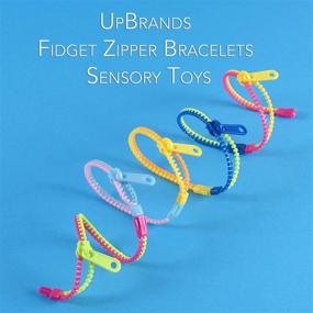 img 1 attached to 🌈 Неоновые браслеты с молнией Fidget Toys, набор из 24 штук для сенсорной стимуляции, наполнитель для пасхальной корзинки и подарков на вечеринках