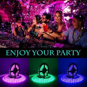 img 1 attached to 🌈 Colorful and Versatile: SUPERNIGHT 16.4FT 5M 5050 SMD Waterproof LED Strip Lights - 300 LEDs for Vibrant RGB Color Changing Ambiance