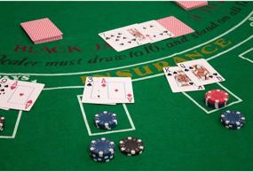 img 1 attached to 🎰 GSE 36"x72" Casino Tabletop Felt Layout Mat for Blackjack, Craps, Roulette, Texas Hold'em, and Baccarat Games - Sports Expert