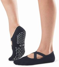 img 2 attached to 🧦 Tavi Noir Chloe Criss-Cross Grip Socks for Barre, Pilates, and Yoga – Perfect for Fashion and Function