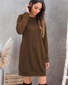 img 2 attached to LuckyMore Women's Comfy Long Sleeve Crewneck Sweatshirt Tunic Tops: Casual Lightweight Dress with Pockets