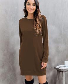 img 1 attached to LuckyMore Women's Comfy Long Sleeve Crewneck Sweatshirt Tunic Tops: Casual Lightweight Dress with Pockets