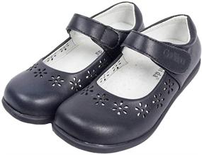 img 4 attached to Stylish and Timeless: WUIWUIYU Girls Black School Uniform Dress Shoes with Ankle Strap