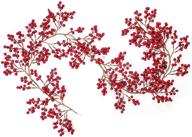 6ft red berry garland for winter christmas holiday decor - dearhouse flexible artificial red and burgundy berry garland for indoor outdoor home fireplace decoration logo