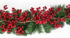 img 1 attached to 6FT Red Berry Garland for Winter Christmas Holiday Decor - DearHouse Flexible Artificial Red and Burgundy Berry Garland for Indoor Outdoor Home Fireplace Decoration