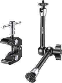 img 4 attached to 🔧 Neewer Super Clamp - 1/4" & 3/8" Thread with Upgraded 9.8in Adjustable Magic Arm - 1/4" Screw - Flash, LED Light, Microphone, Monitor, Cage - 4.4lbs Load Capacity