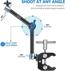 img 2 attached to 🔧 Neewer Super Clamp - 1/4" & 3/8" Thread with Upgraded 9.8in Adjustable Magic Arm - 1/4" Screw - Flash, LED Light, Microphone, Monitor, Cage - 4.4lbs Load Capacity