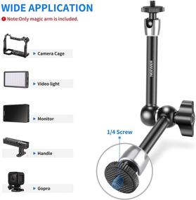 img 3 attached to 🔧 Neewer Super Clamp - 1/4" & 3/8" Thread with Upgraded 9.8in Adjustable Magic Arm - 1/4" Screw - Flash, LED Light, Microphone, Monitor, Cage - 4.4lbs Load Capacity