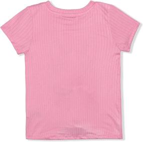 img 2 attached to Adorable Young Hearts Girl's Dog Sequin Bow Tee Shirt with Hair Scrunchie - Pink Striped Top for Fashionable & Fun-loving Kids