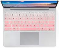 🔖 12.4" microsoft surface laptop go (2020 released) silicone keyboard cover skin – ultra thin protective gradient pink laptop keyboard skin cover logo