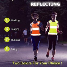 img 1 attached to 🏃 Stay Safe and Seen with our Reflective Running Vest: Large Zippered Pocket, Adjustable Waist, Light & Comfy Safety Gear for Walking, Cycling, Jogging - 360° High Visibility for Women and Men