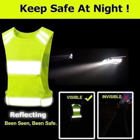 img 2 attached to 🏃 Stay Safe and Seen with our Reflective Running Vest: Large Zippered Pocket, Adjustable Waist, Light & Comfy Safety Gear for Walking, Cycling, Jogging - 360° High Visibility for Women and Men