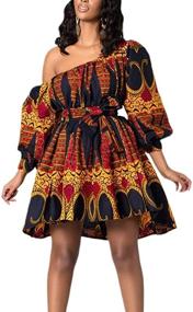 img 2 attached to 🌸 Haoohu Womens Boho African Style Floral Print Pleated Mini Swing Short Dress Top: Perfect for Casual Clubbing & Party Outings!