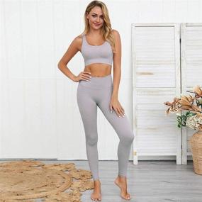 img 1 attached to Jetjoy Ribbed Seamless Yoga Outfits: Women's 2-Piece Exercise Set for Ultimate Comfort and Style